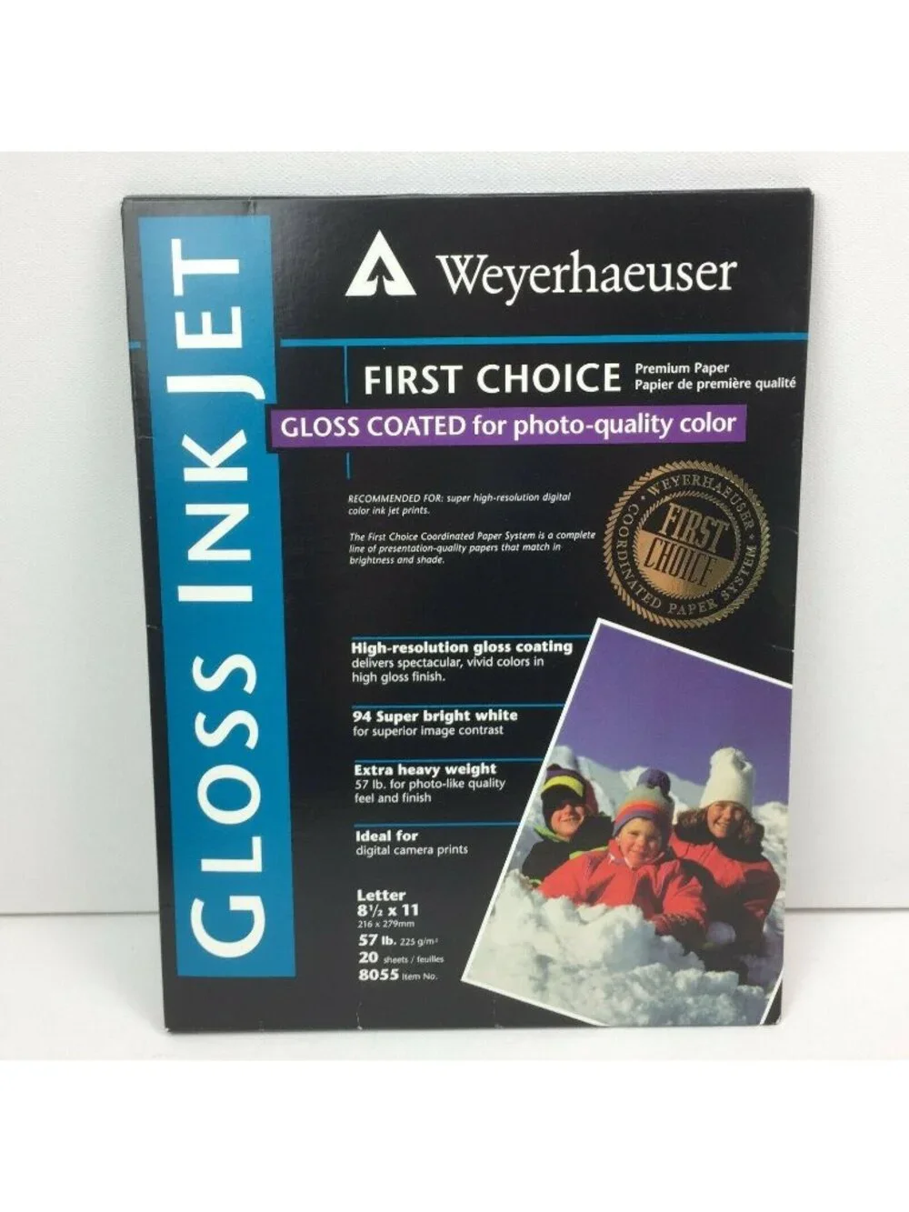 Weyerhaeuser Gloss Ink Jet Picture Paper Bright White Premium 8.5x11 20 Sheets